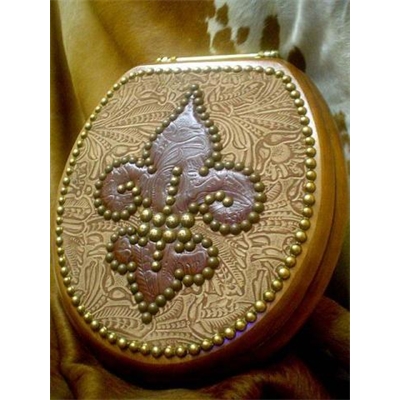 Fleur de Lis Floral Leather Toilet Seat